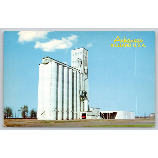 Postcard AR Arkansas Riceland U.S.A. Rice Farm Factory