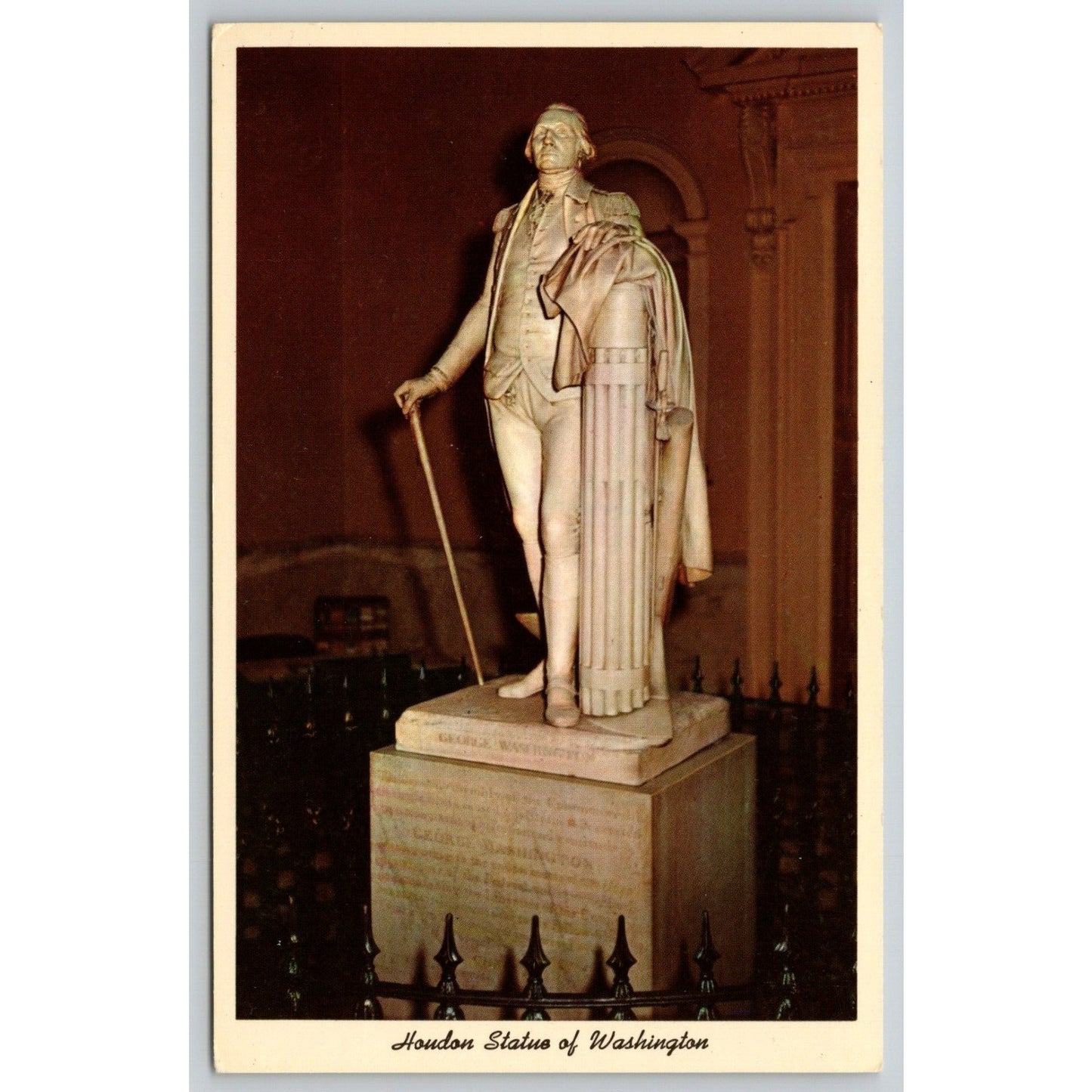 Postcard VA Richmond Houdon Statue Of Washington