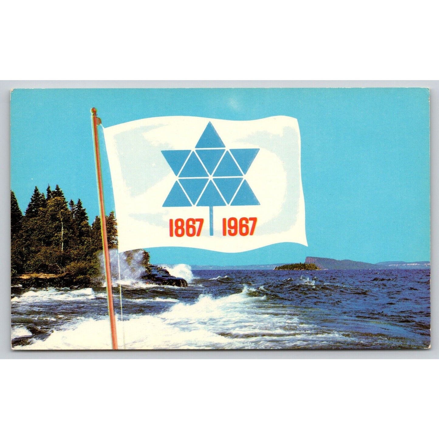 Postcard 1867-1967 Canada Confederation Flag UNP B32