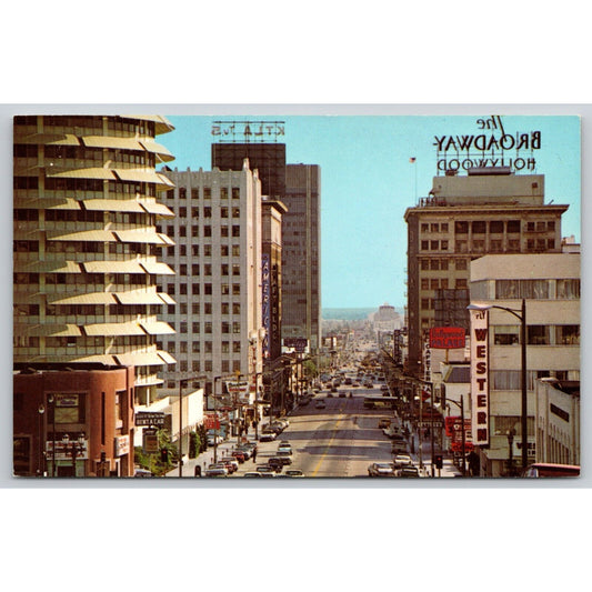 Postcard CA Hollywood Looking South On Vine Street UNP B5