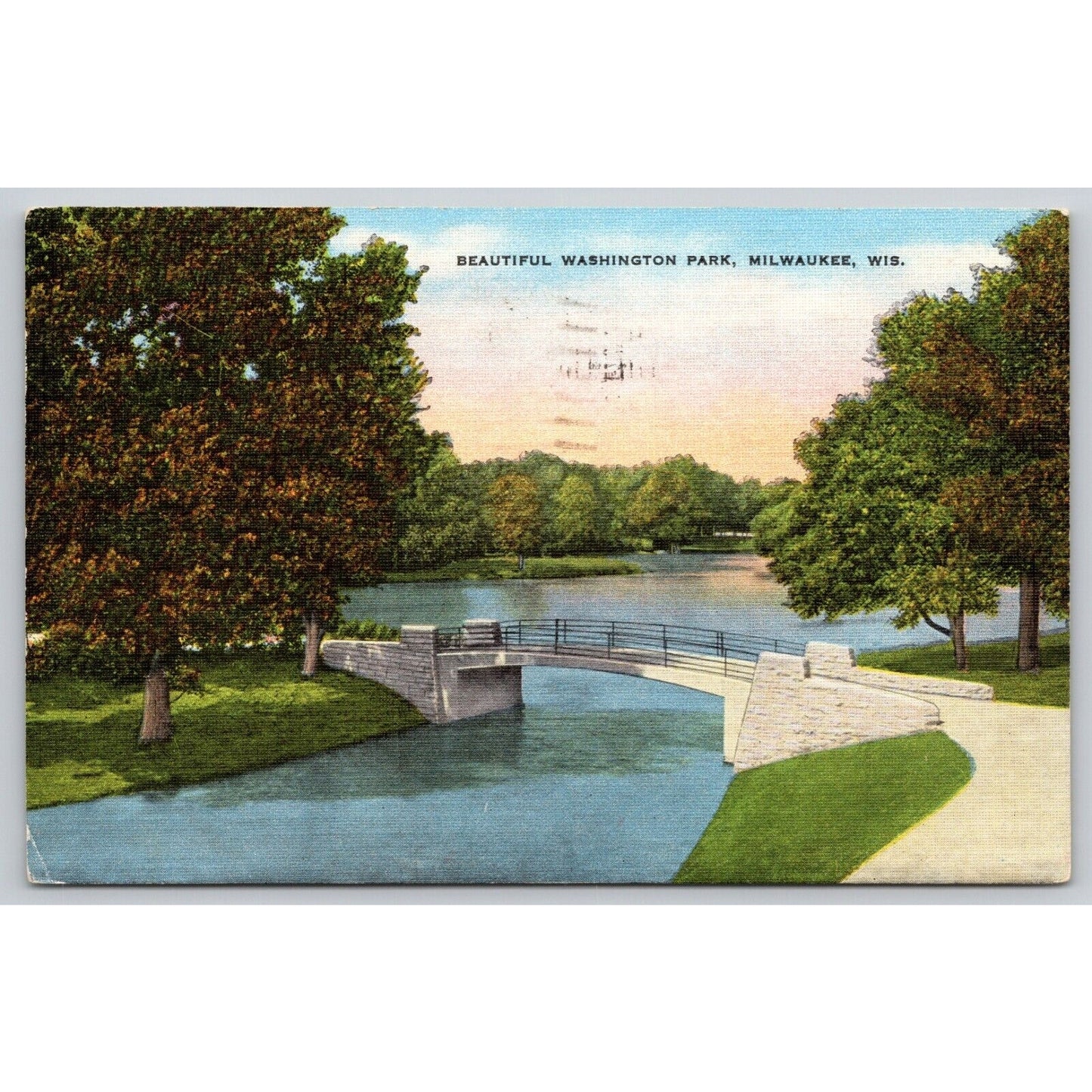 Postcard WI Milwaukee Beautiful Washington Park