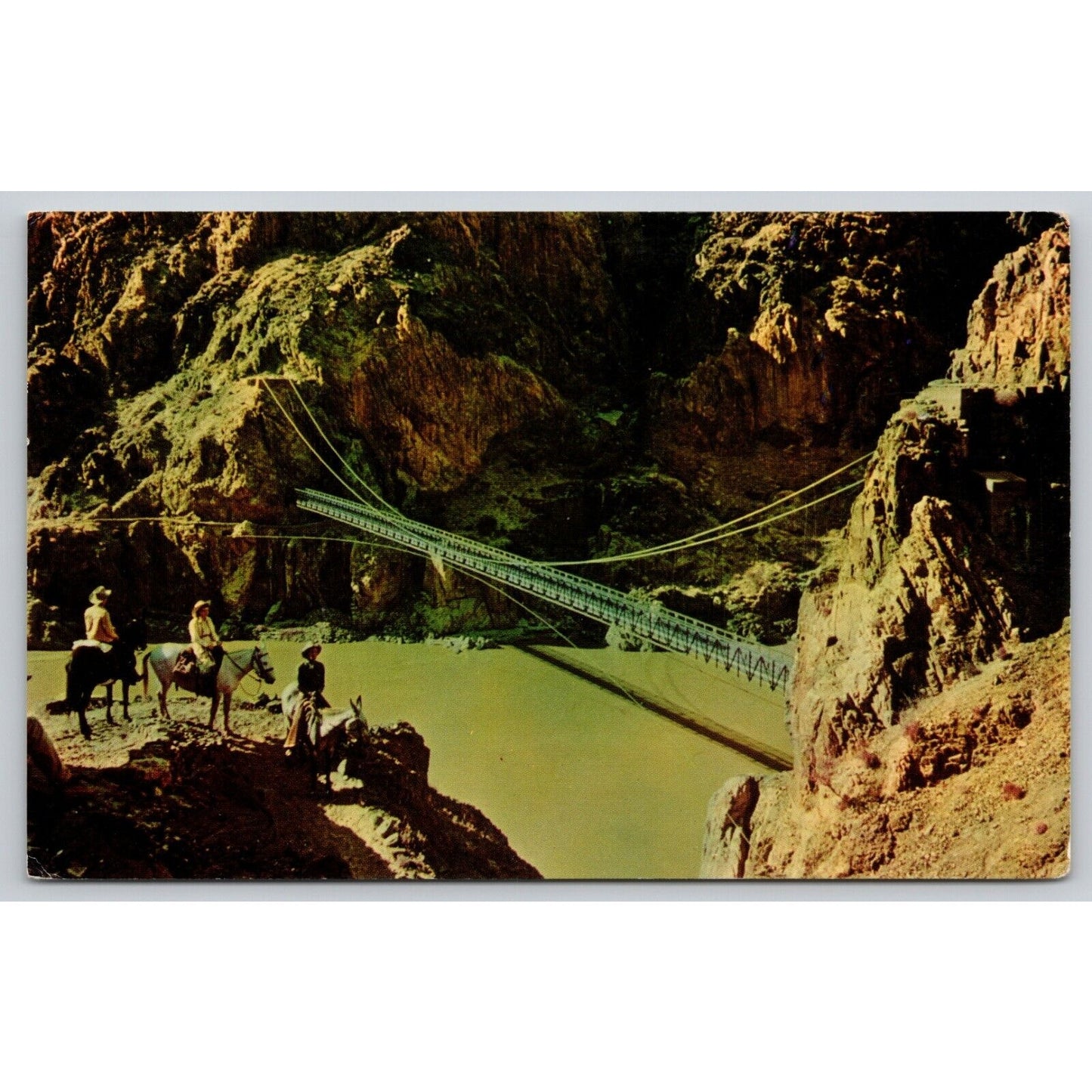 Postcard AZ Grand Canyon National Park Kaibab Suspension Bridge UNP B15