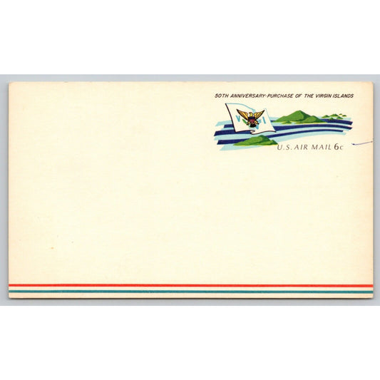 Postcard 6-cent Stamped Card 50th Anniversary-Purchase of Virgin Islands