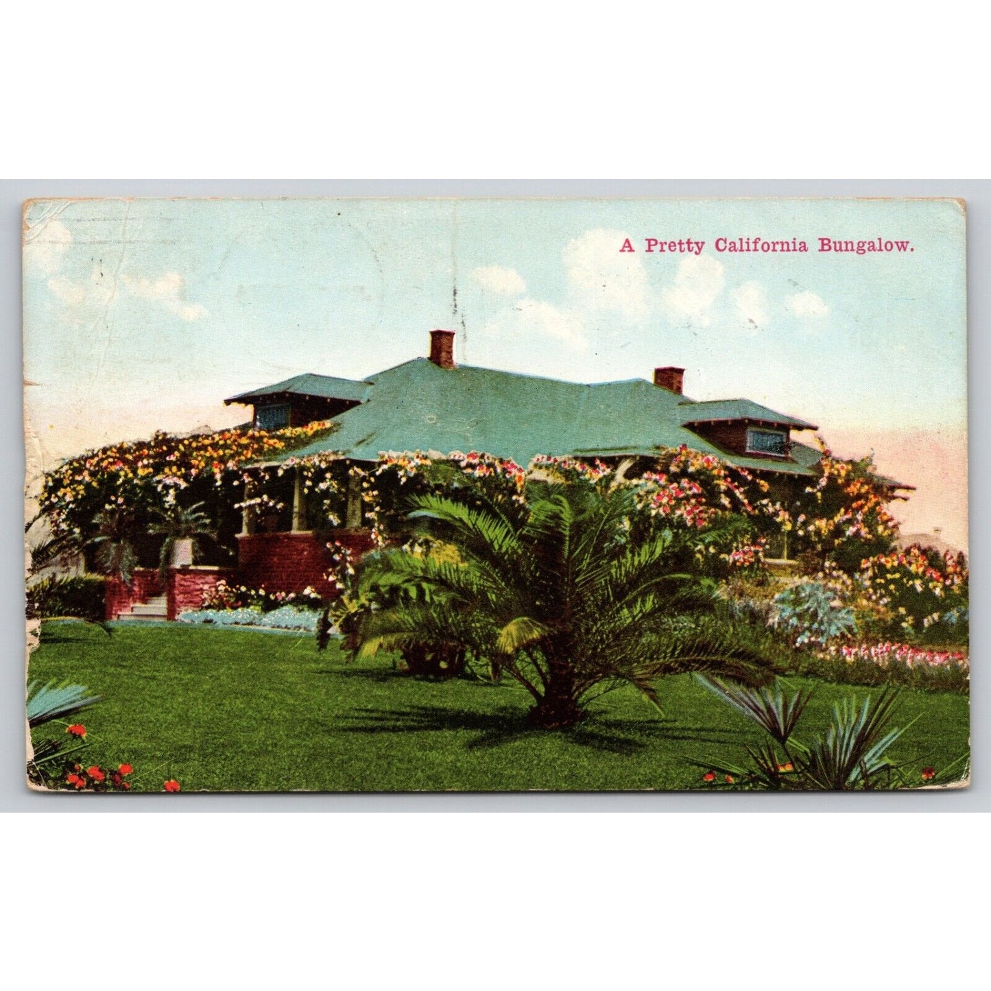 Postcard CA A Pretty California Bungalow DB A24