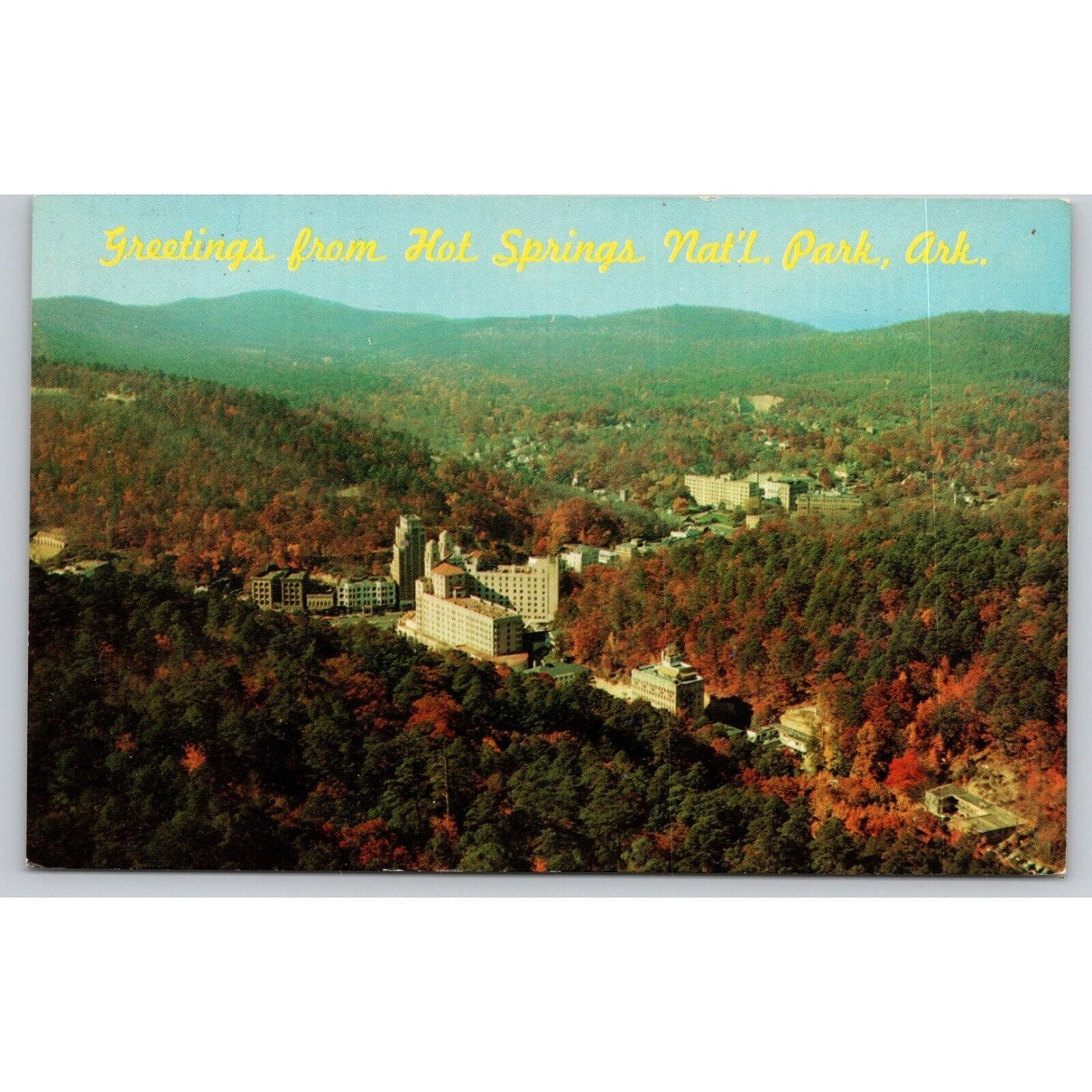 Postcard AR Greetings From Hot Springs National Park Famous Spa From Tower