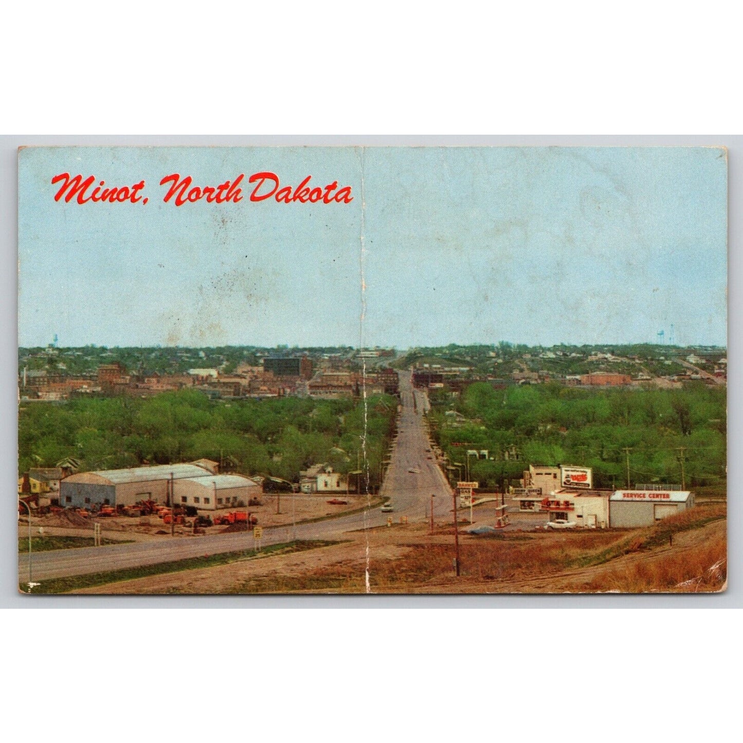 Postcard A Scenic View Of Minot North Dakota From Airport Hill B27