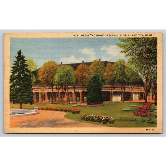 Postcard UT Utah Salt Lake City Great Mormon Tabernacle Linen UNP A22