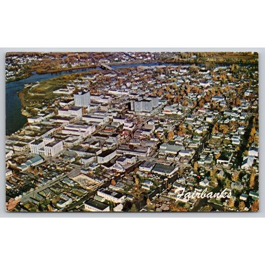 Postcard Alaska Aerial View Of Fairbanks Alaska UNP B37