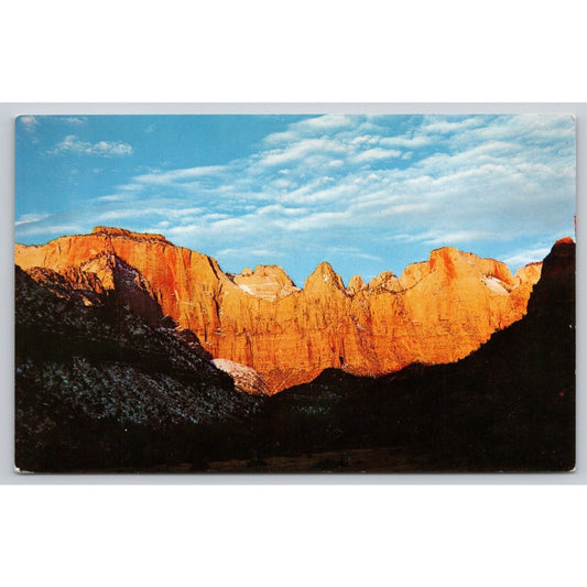 Postcard UT Utah Zion National Park Towers Of The Virgin Chrome UNP A19