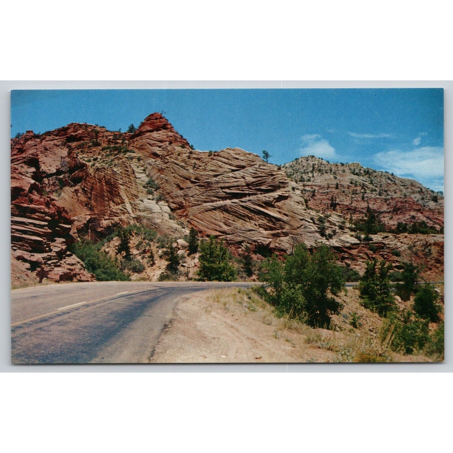 Postcard UT Utah Zion National Park Crossbedded Sandstone UNP A21