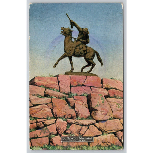 Postcard WY Cody Buffalo Bill Memorial DB UNP A10