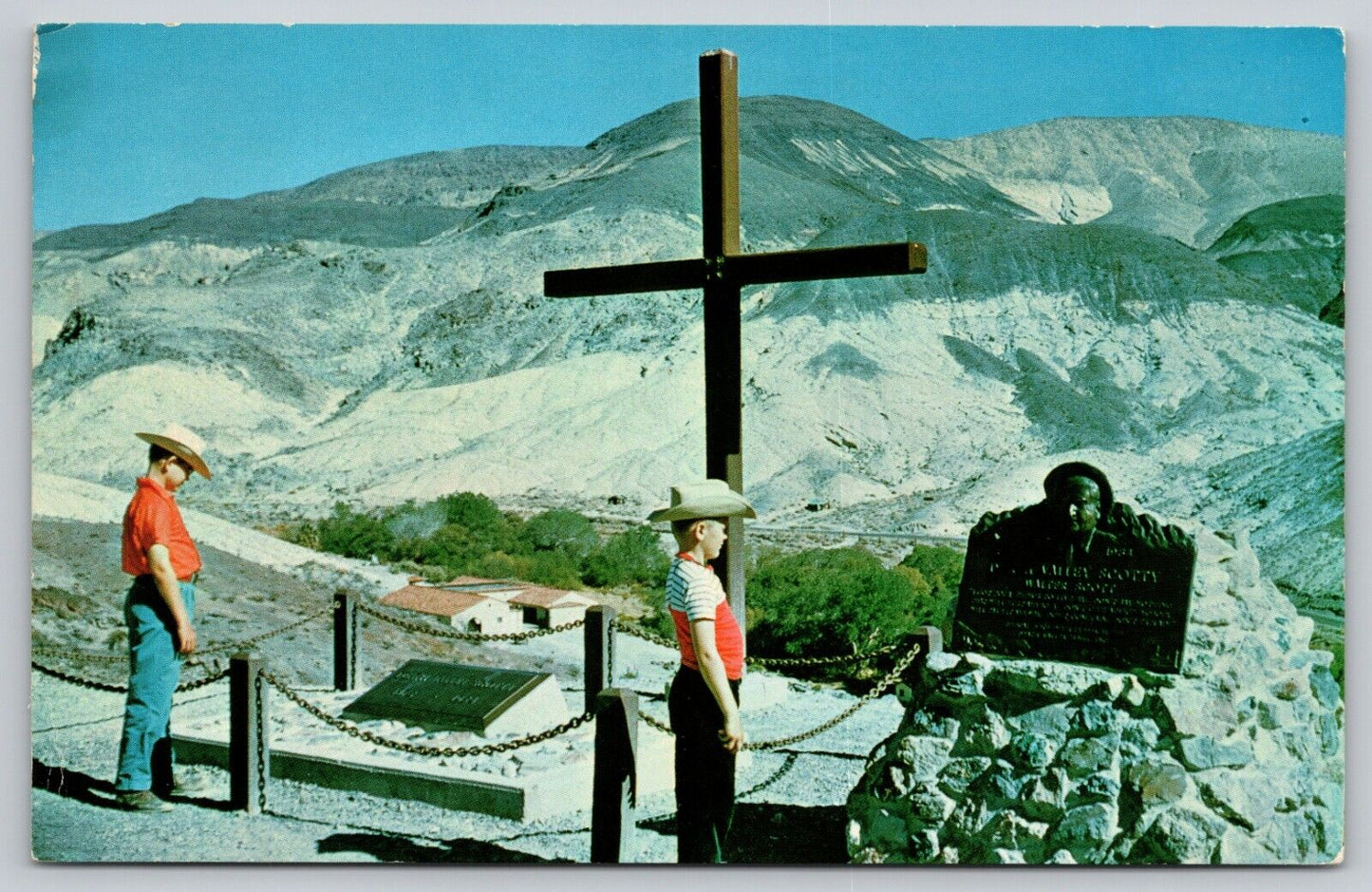 Postcard CA Death Valley Scottys Memorial