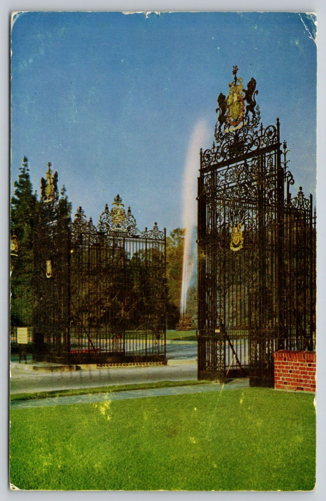 Postcard CA Glendale The Entrance Gates Duck Pools Forest Lawn Memorial Park