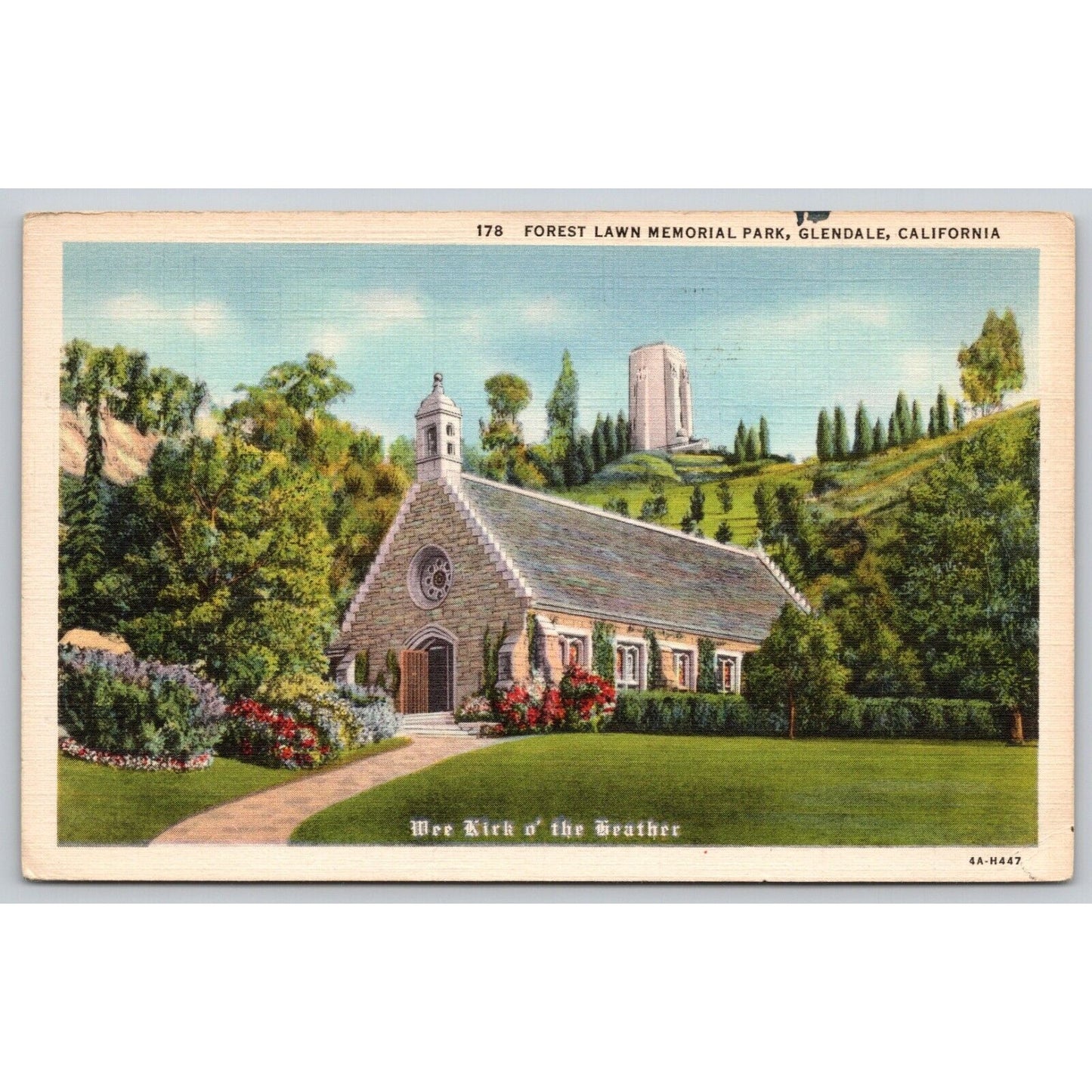 Postcard CA Glendale Forest Lawn Memorial Park