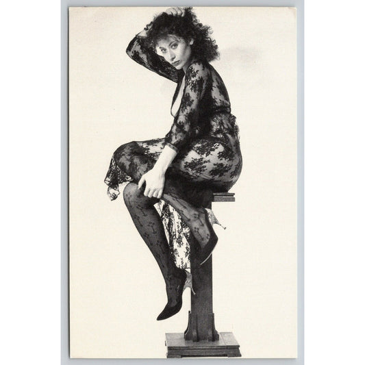 Postcard Woman Sitting On A Pedestal Risque UNP B36