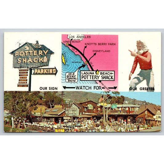 Postcard CA Laguna Beach Pottery Shack UNP B5