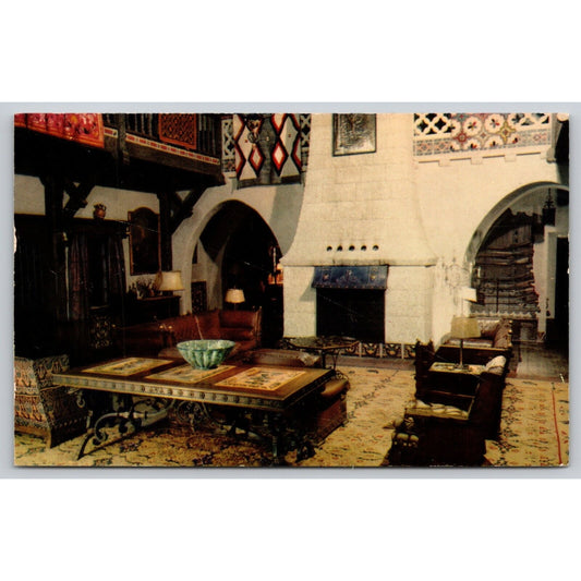 Postcard CA Death Valley Living Hall Death Valley Scotty's Castle UNP A35