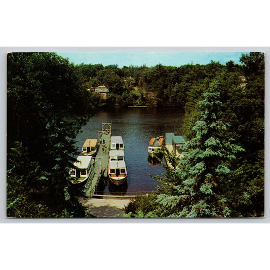 Postcard WI Wisconsin Dells Upper Dells Boat Dock