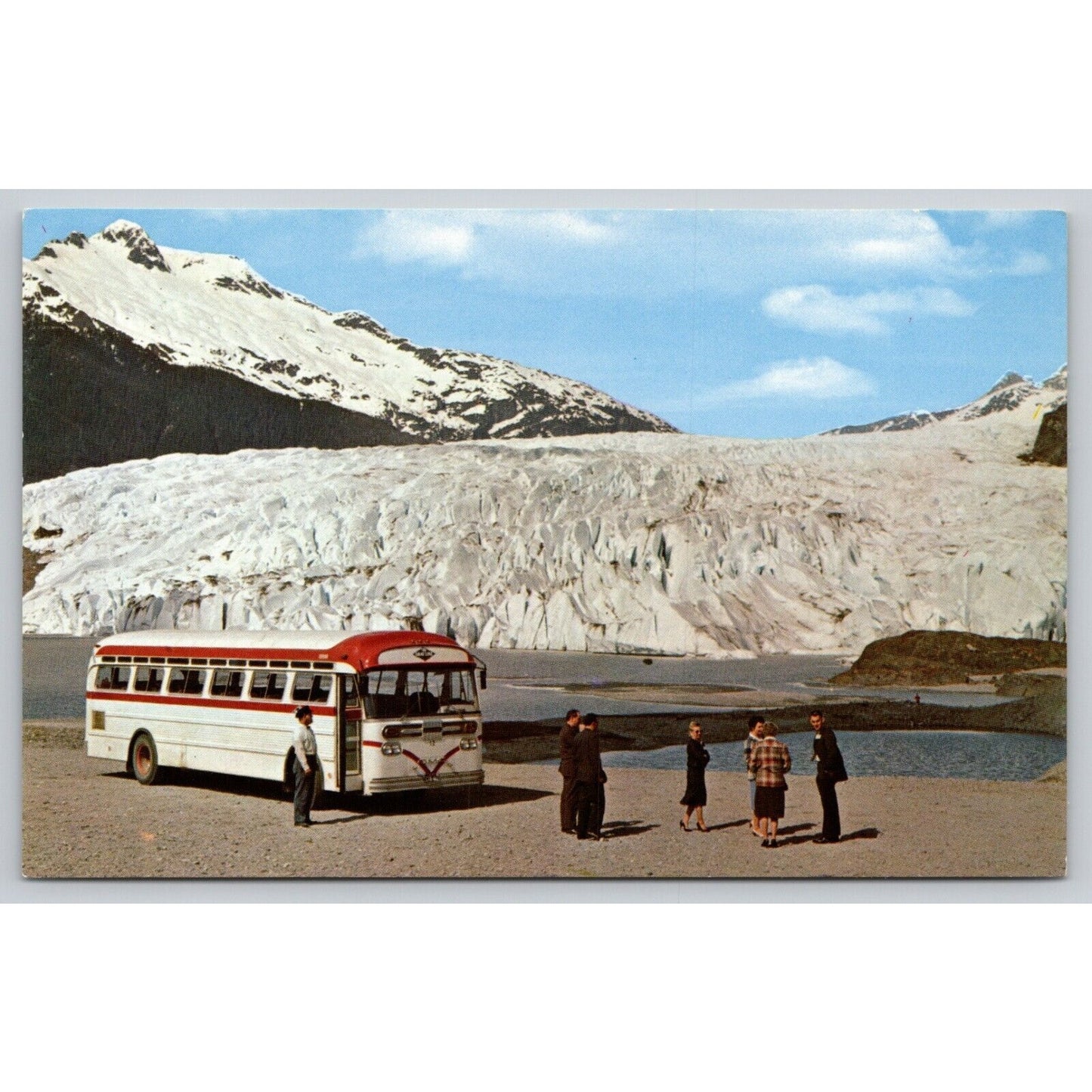 Postcard AK Juneau Mendenhall Glacier Passenger Bus