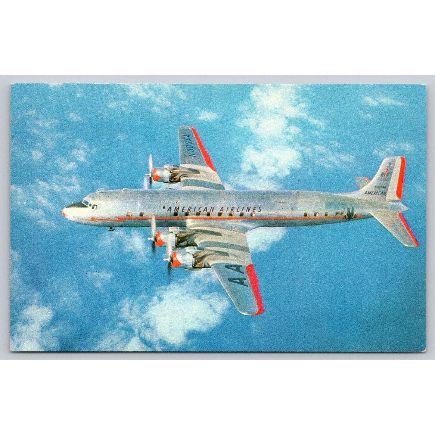 Postcard American Airliner The DC-7 Flagship Fastest Piston-Powered Airliner