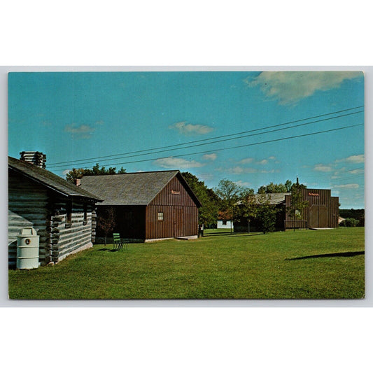 Postcard WI New Glarus Community Building Cheese Factory And Blacksmith Shop A13