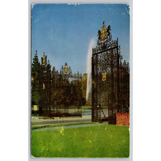 Postcard CA Glendale The Entrance Gates Duck Pool's Forest Lawn Memorial Park