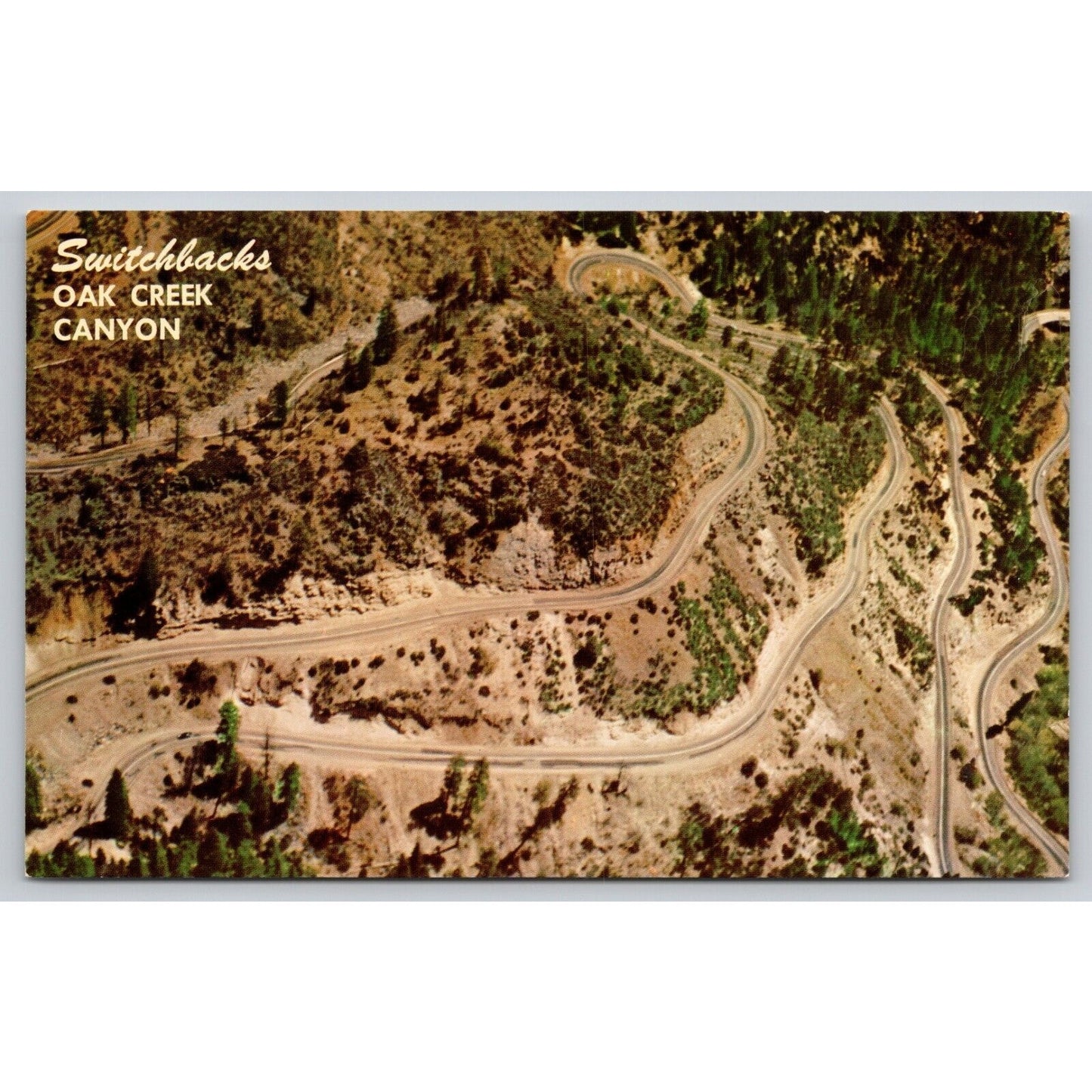 Postcard AZ Flagstaff Oak Creek Canyon Switchback Road UNP A23