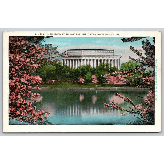 Postcard Washington D.C. Lincoln Memorial From Across The Potomac