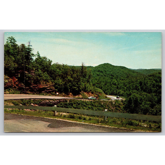 Postcard AR Arkansas Ozarks U.S. Highway 62 Classic Cars UNP A2