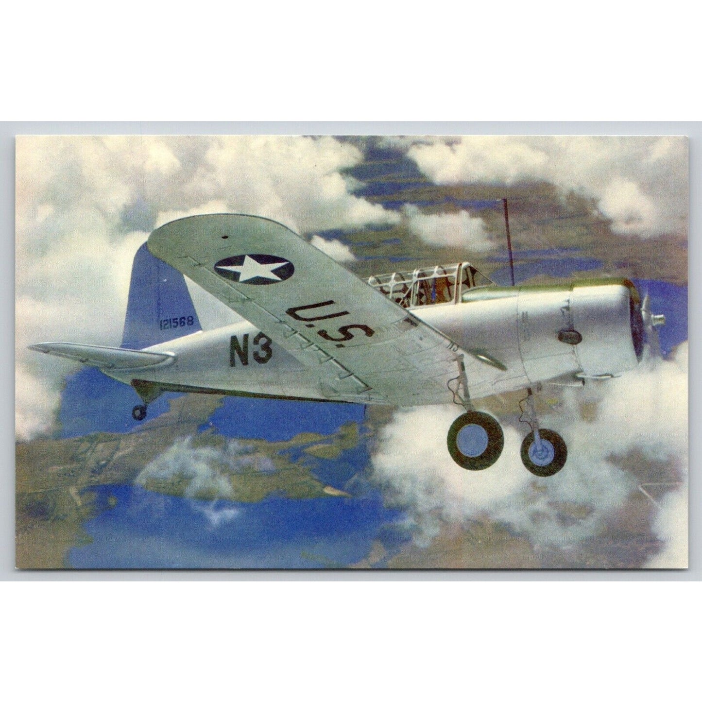 Postcard Valiant Army Navy Marine Corps Two Seater Plane UNP A14