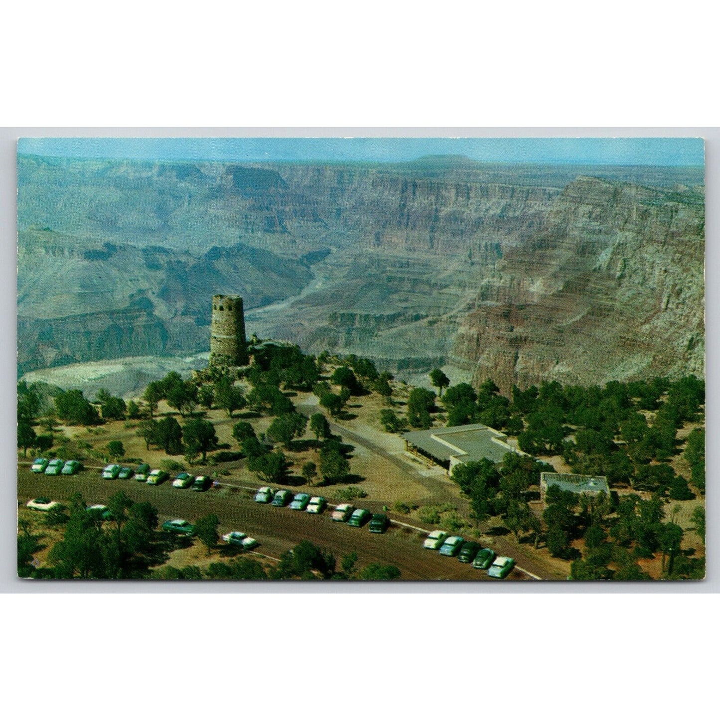 Postcard AZ Grand Canyon National Park Aerial View The Watchtower UNP B11