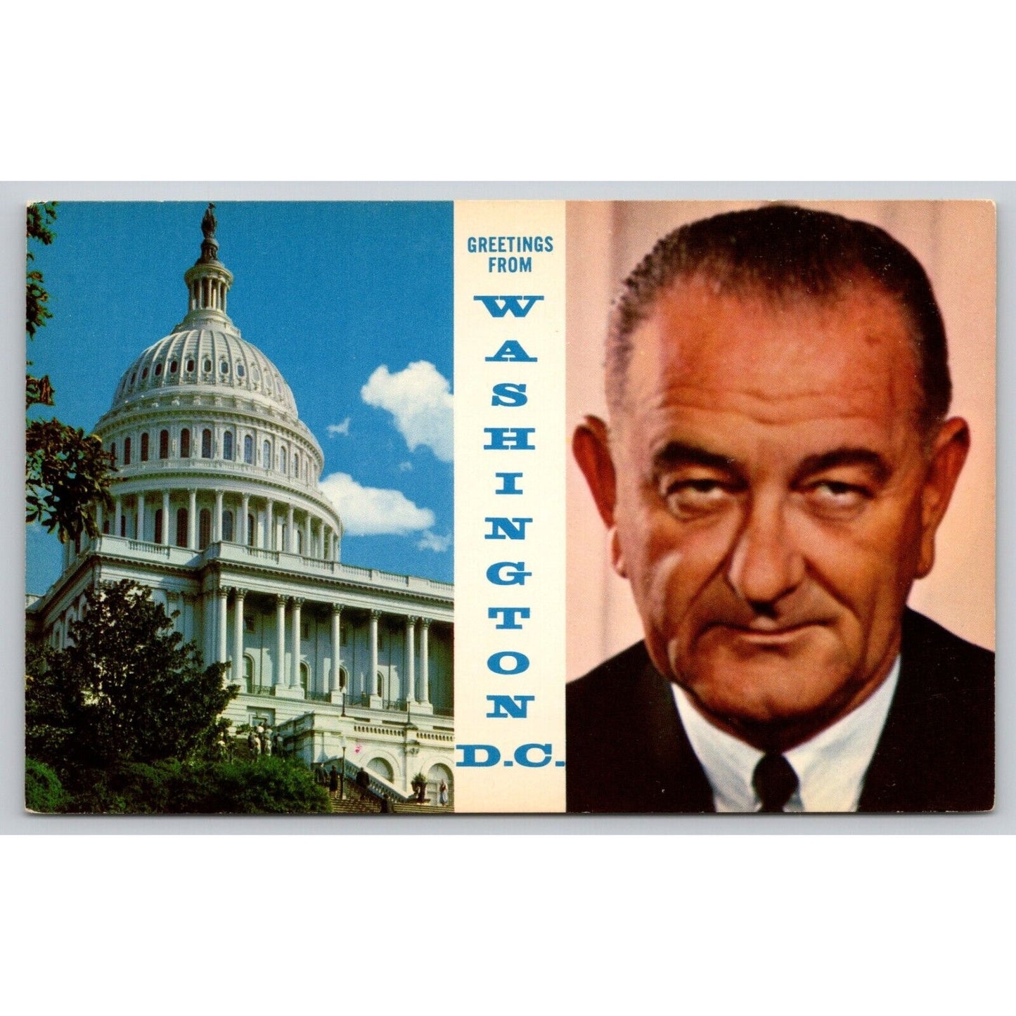 Postcard Washington D.C. The Capitol Building Lyndon B Johnson