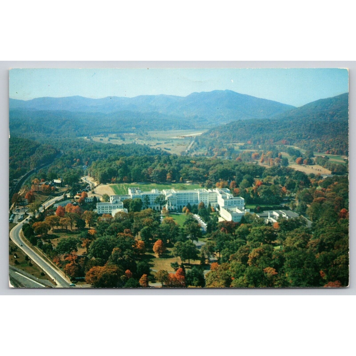 Postcard WV White Sulphur Springs Aerial View The Greenbrier B34