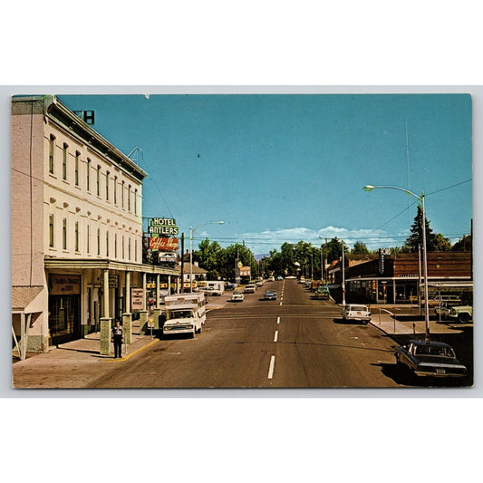 Postcard WA Ellensburg Business Section Classic Cars