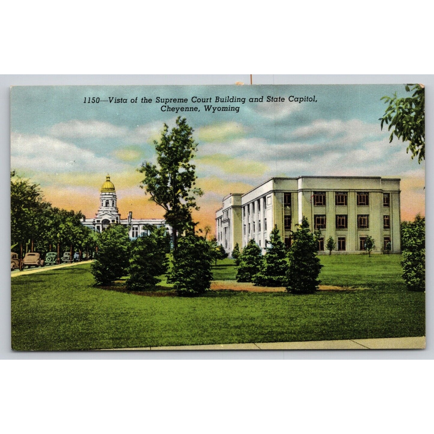 Postcard WY Cheyenne Vista Of The Supreme Court Building And State Capitol A22