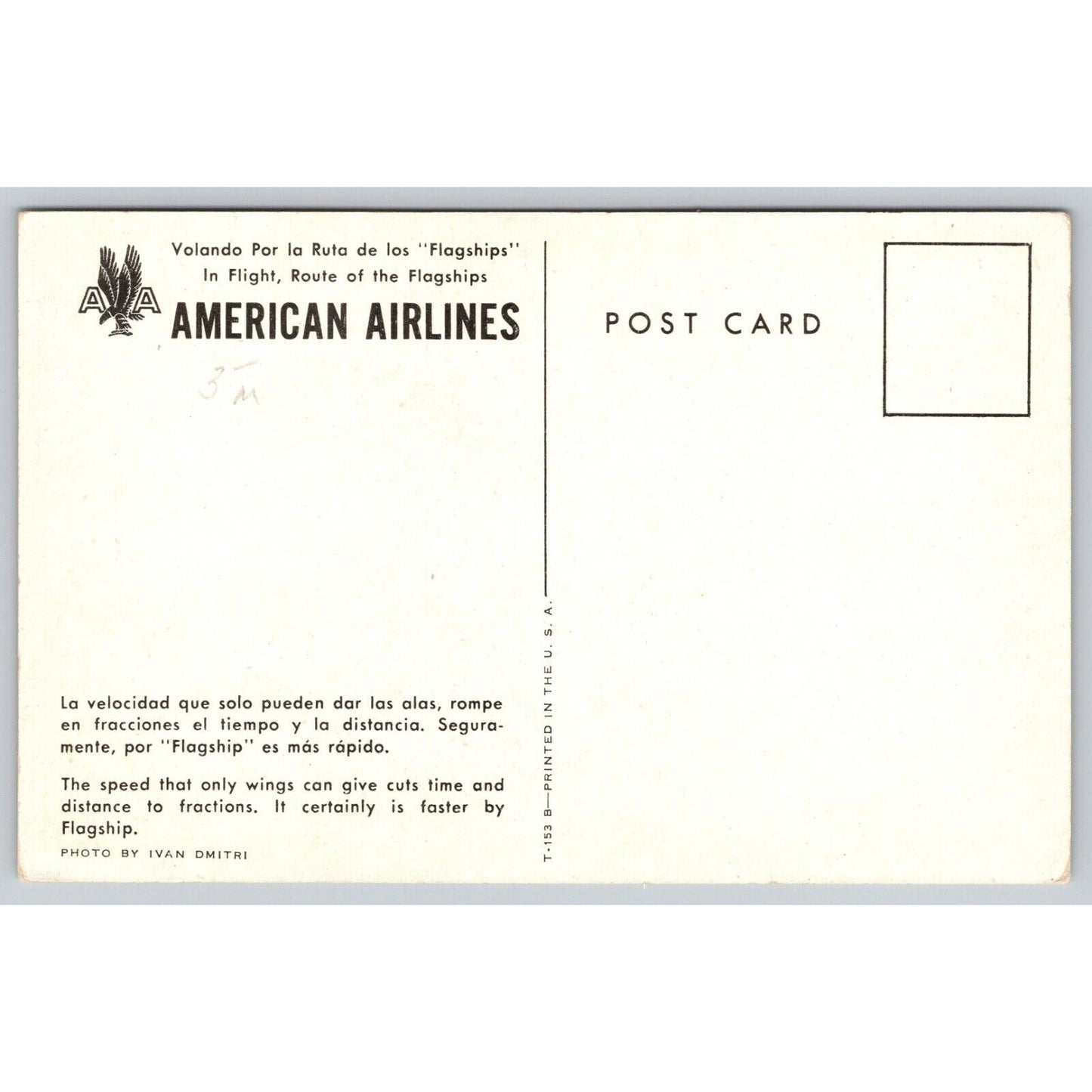 Postcard American Airlines NC16005 Flagship