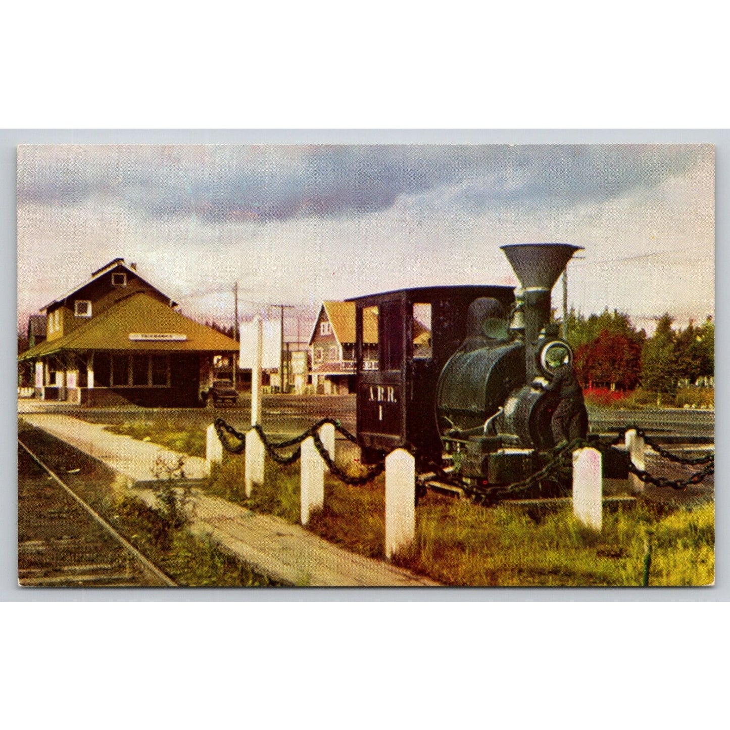 Postcard AK Fairbanks Railroad Station UNP B26