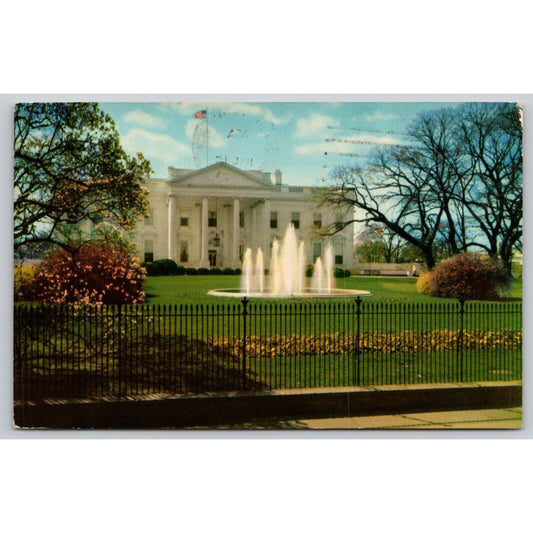 Postcard Washington D.C. The White House Fountain