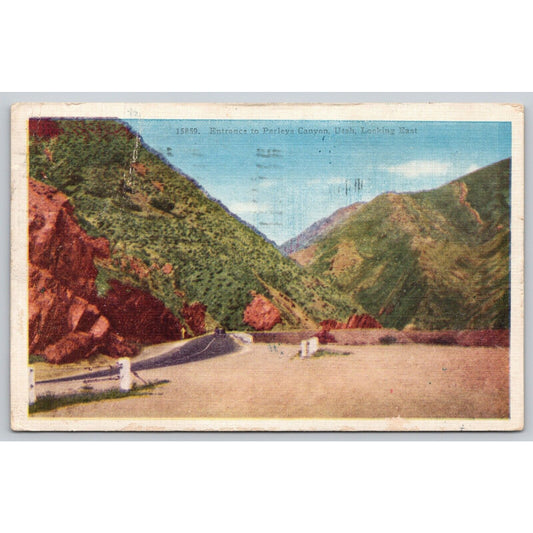 Postcard UT Entrance To Parley's Canyon Looking East