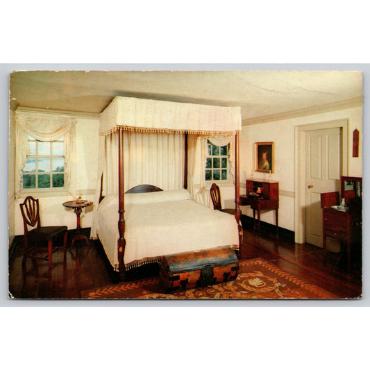 Postcard VA Mount Vernon Washington's Bedroom