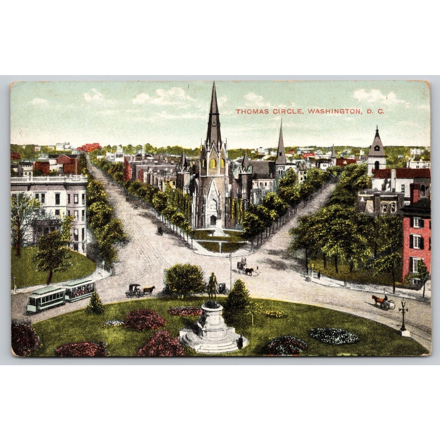 Postcard Washington D.C. Thomas Circle DB UNP A5