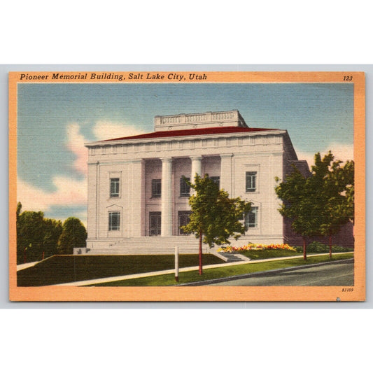 Postcard UT Utah Salt Lake City Pioneer Memorial Building Linen UNP A21