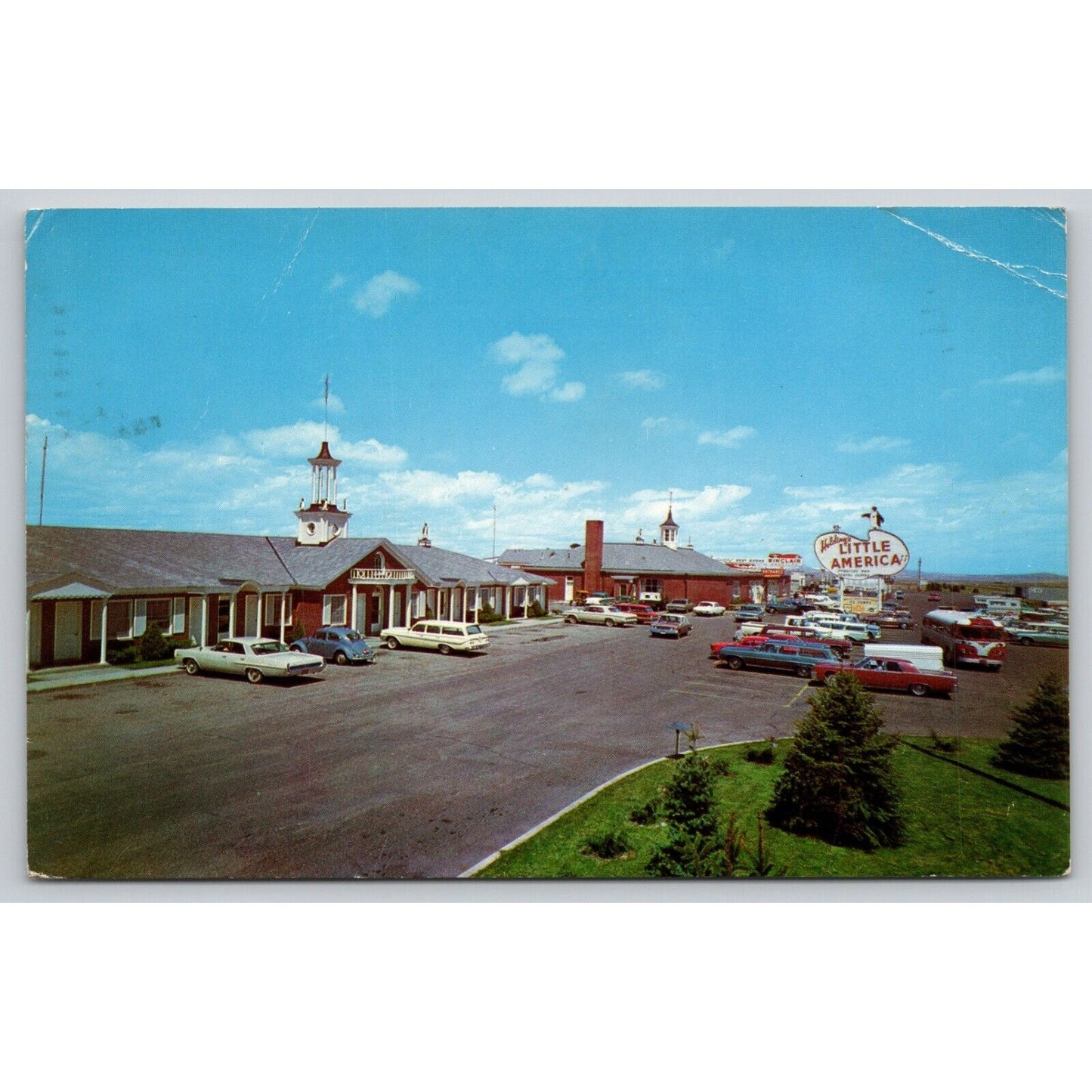 Postcard WY Little America Holding's Little America Motel Classic Cars