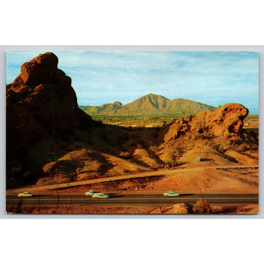 Postcard AZ Phoenix Camelback Mountain Red Rocks Of Papago Park UNP A35