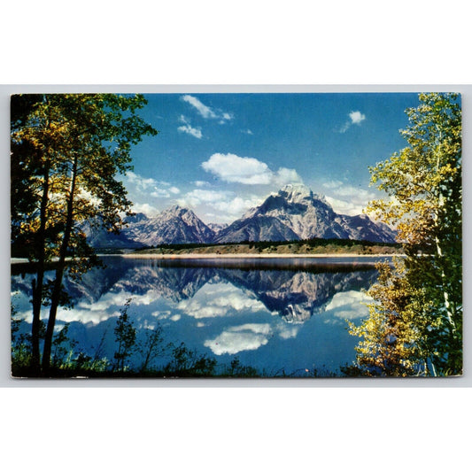 Postcard WY Jackson Lake And Teton Range With Reflection On Lake