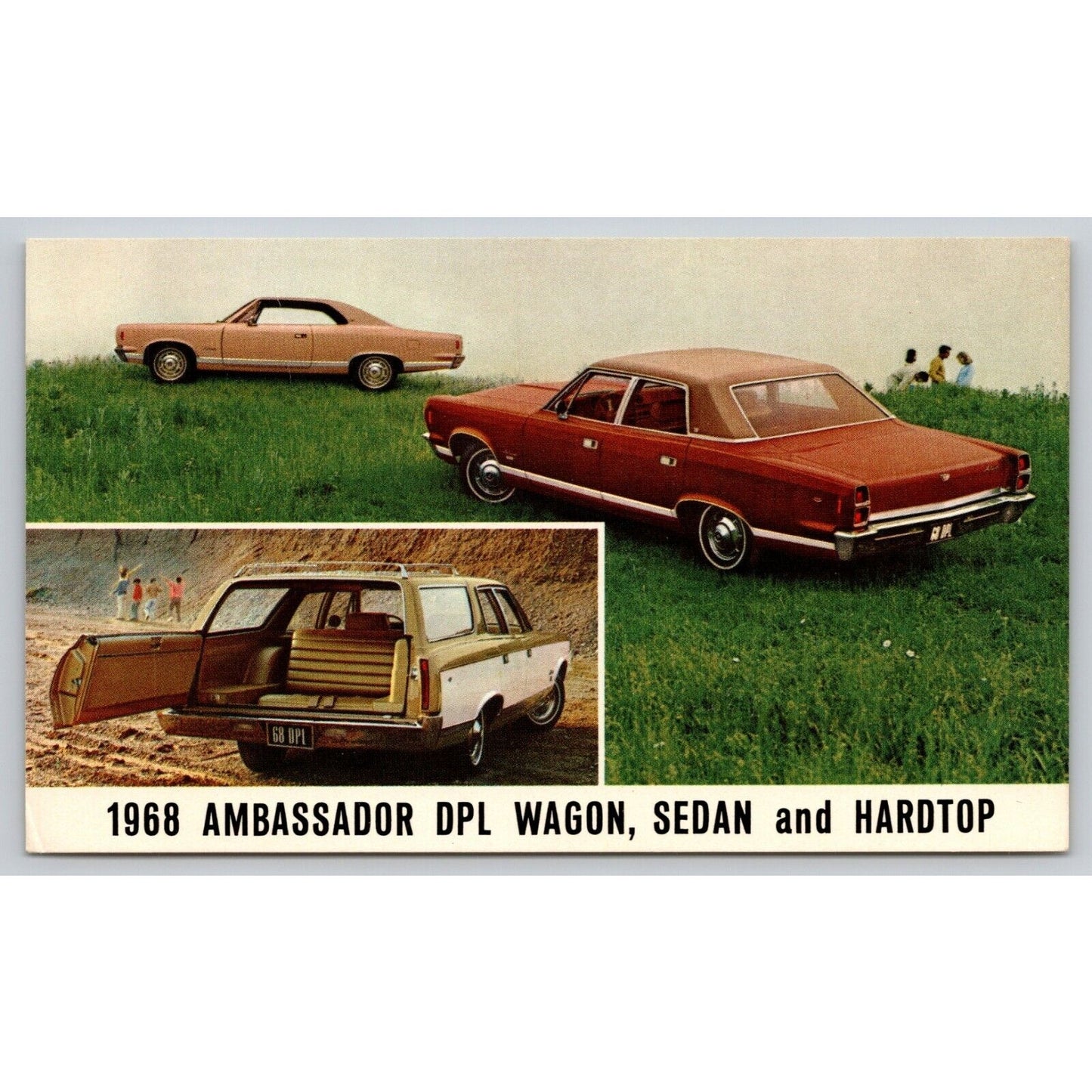 Postcard 1968 American Motors Ambassador DPL Wagon Sedan Hardtop UNP B29