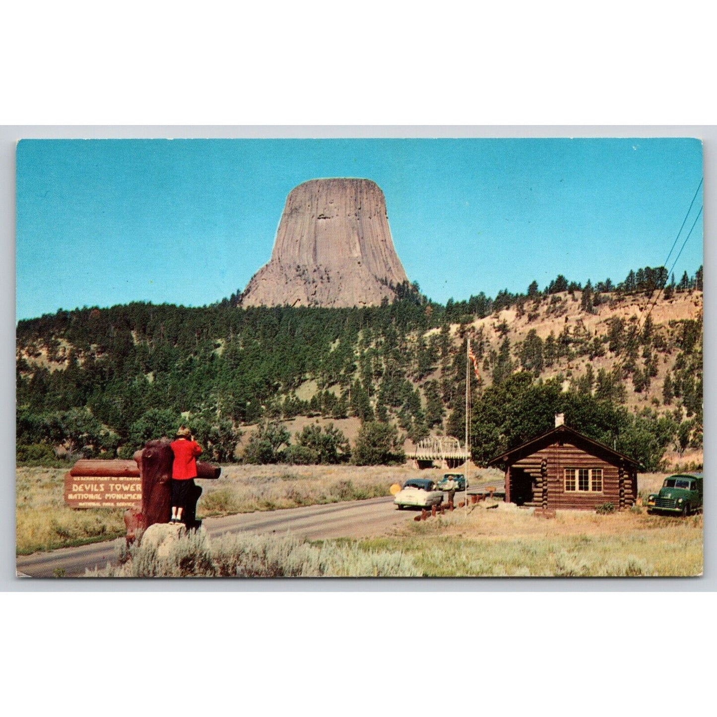 Postcard Wyoming Devils Tower UNP B13