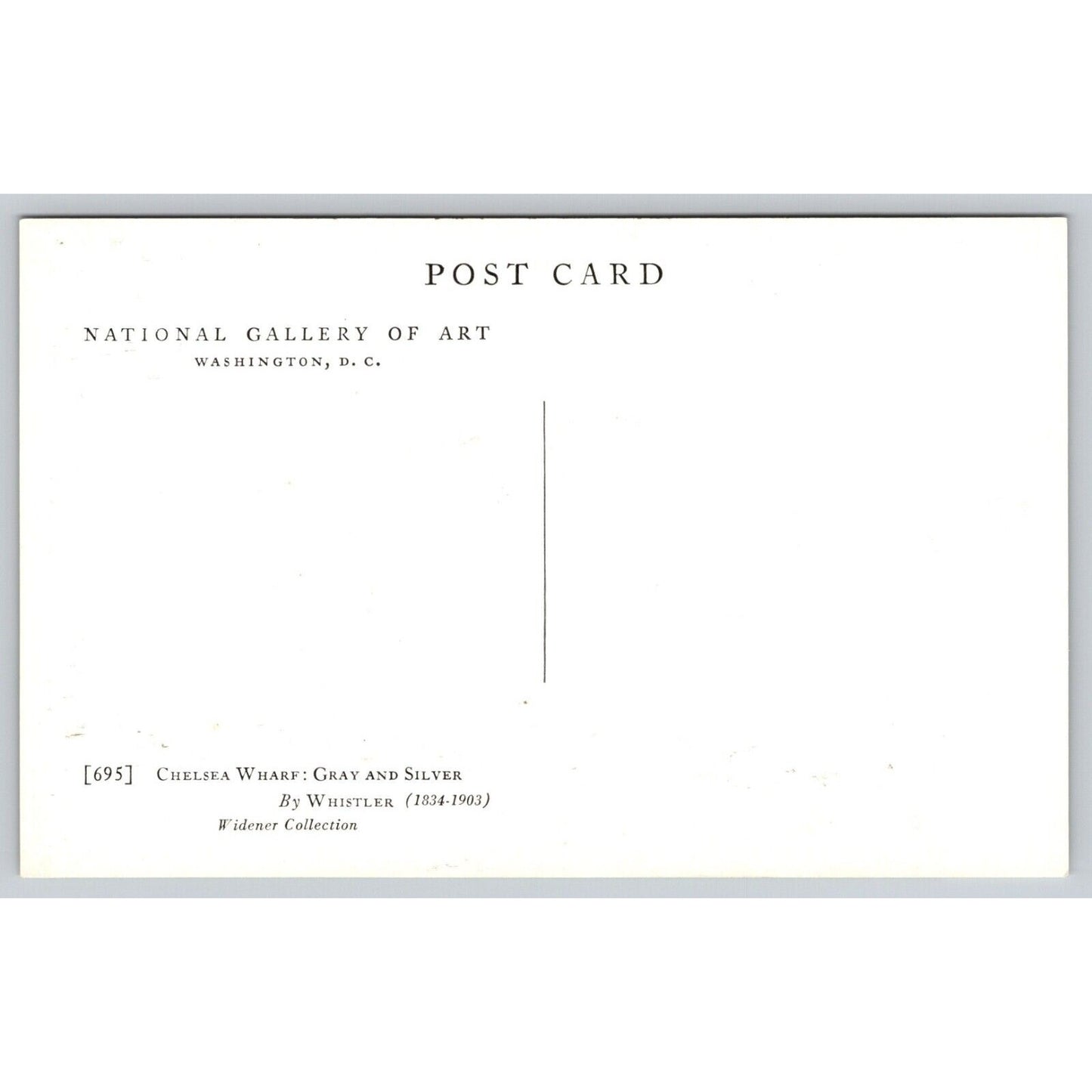 Postcard Washington D.C. National Gallery Of Art Chelsea Wharf By Whistler A16