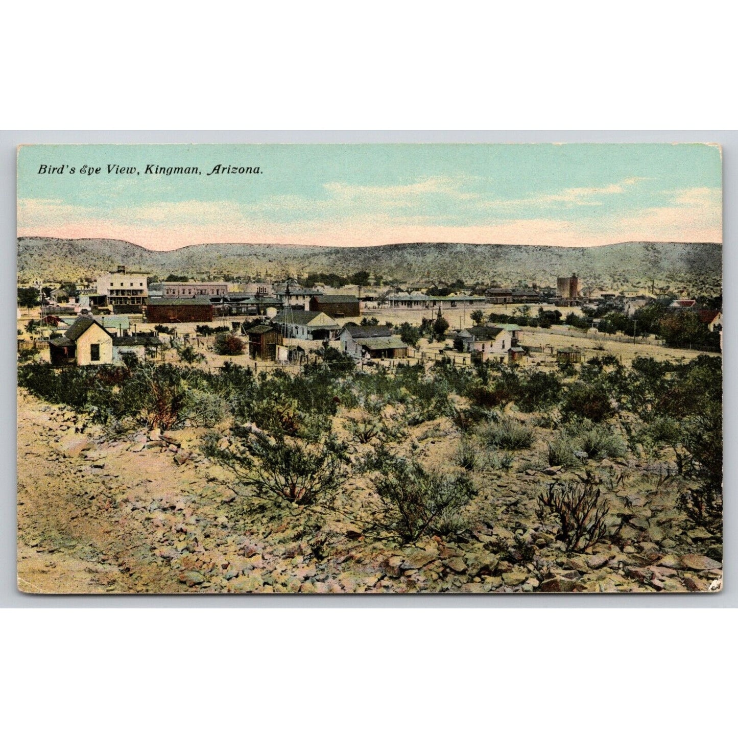 Postcard AZ Kingman Bird's Eye View DB UNP A24