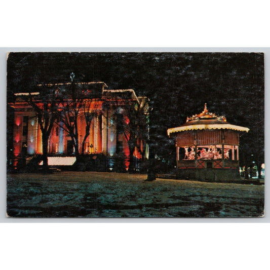 Postcard AZ Prescott Yavapai County Courthouse Night View